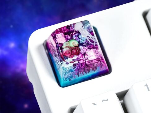 DATKEY Purple Pink Blue Background Jellyfish Artisan Keycap Ocean Keycaps Keyboard Keycaps Cute Keycaps Artisan Keycap Aesthetic Keycaps Custom Keycaps Ocean Gifts for Gaming Lover Gamer Man in Saudi Arabia