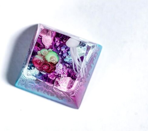 DATKEY Purple Pink Blue Background Jellyfish Artisan Keycap Ocean Keycaps Keyboard Keycaps Cute Keycaps Artisan Keycap Aesthetic Keycaps Custom Keycaps Ocean Gifts for Gaming Lover Gamer Man in Saudi Arabia