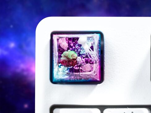 DATKEY Purple Pink Blue Background Jellyfish Artisan Keycap Ocean Keycaps Keyboard Keycaps Cute Keycaps Artisan Keycap Aesthetic Keycaps Custom Keycaps Ocean Gifts for Gaming Lover Gamer Man in Saudi Arabia