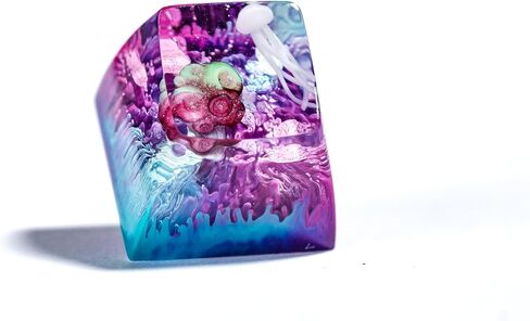 DATKEY Purple Pink Blue Background Jellyfish Artisan Keycap Ocean Keycaps Keyboard Keycaps Cute Keycaps Artisan Keycap Aesthetic Keycaps Custom Keycaps Ocean Gifts for Gaming Lover Gamer Man in Saudi Arabia
