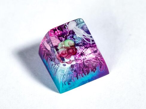 DATKEY Purple Pink Blue Background Jellyfish Artisan Keycap Ocean Keycaps Keyboard Keycaps Cute Keycaps Artisan Keycap Aesthetic Keycaps Custom Keycaps Ocean Gifts for Gaming Lover Gamer Man in Saudi Arabia