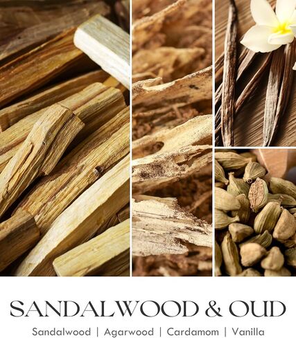 AOOVOO Scented Candles for Home Scented, Wood Wicked Candles Christmas Birthday Gifts for Women Mom Men, Natural Soy Candle | Rose & Sandalwood Candle, White Jar - 9oz in Saudi Arabia