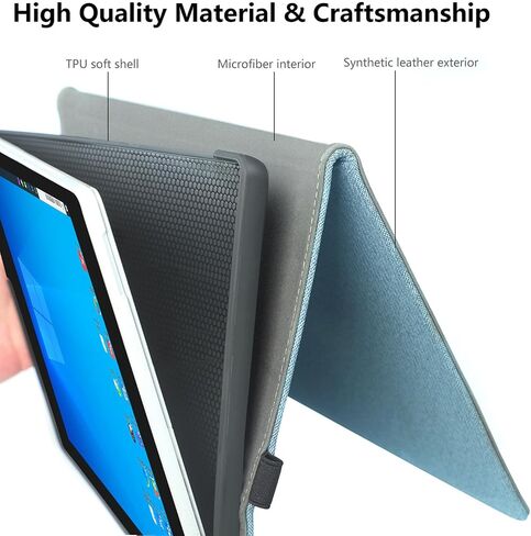 Megoo Surface Pro X Case Cover for Microsoft Surface Pro X 13" with Stylus Pen Holder Multiple Angle Adjustment Folio Stand Protective Case (Black Gray) in Saudi Arabia