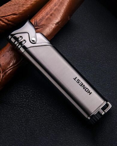 ولاعات قابلة للنفخ مقاومة للرياح WDMART-US - ولاعات غاز البيوتان المعدنية - ولاعات حقن مباشر توربو - صغيرة ومحمولة - تناسب علبة السجائر • مناسبة للأنشطة الخارجية (أسود) in Kuwait