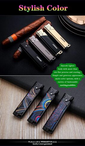 ولاعات قابلة للنفخ مقاومة للرياح WDMART-US - ولاعات غاز البيوتان المعدنية - ولاعات حقن مباشر توربو - صغيرة ومحمولة - تناسب علبة السجائر • مناسبة للأنشطة الخارجية (أسود) in Kuwait