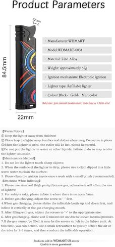 ولاعات قابلة للنفخ مقاومة للرياح WDMART-US - ولاعات غاز البيوتان المعدنية - ولاعات حقن مباشر توربو - صغيرة ومحمولة - تناسب علبة السجائر • مناسبة للأنشطة الخارجية (أسود) in Kuwait