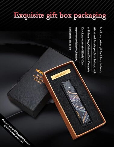 ولاعات قابلة للنفخ مقاومة للرياح WDMART-US - ولاعات غاز البيوتان المعدنية - ولاعات حقن مباشر توربو - صغيرة ومحمولة - تناسب علبة السجائر • مناسبة للأنشطة الخارجية (أسود) in Kuwait