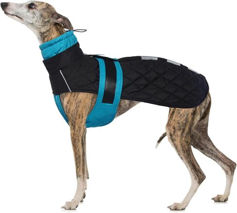 IECOii Greyhound Coat,Greyhound Winter Coat for Large Dogs,Lurcher Coat Whippet Winter Jacket Waterproof,Salukis Dog Winter Clothes with Warm Fleece,Extra Large Greyhound Cozy Fleece Jumper,Blue-XXXL in Saudi Arabia