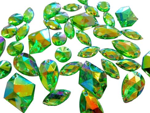 300pcs Mixed Shape Size Purple AB Colour Crystal sew on Rhinestones Acryl Loose Beads Hand Sewing Strass (red,Blue) (Pink) in Saudi Arabia