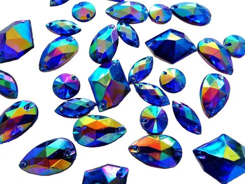 300pcs Mixed Shape Size Purple AB Colour Crystal sew on Rhinestones Acryl Loose Beads Hand Sewing Strass (red,Blue) (Pink) in Saudi Arabia