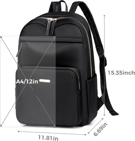 BAG WIZARD Daypack Backpack for Women Basic Travel Backpack Commuter Backpack for College Work Travel, Black in Saudi Arabia