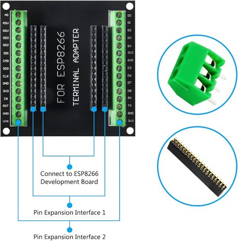 3 حزمة ESP8266 لوحة القطع GPIO 1 إلى 2 لوحة دارات مطبوعة مزدوجة الطبقة لـ ESP8266 ESP-12E للوحة تطوير NodeMCU in Kuwait
