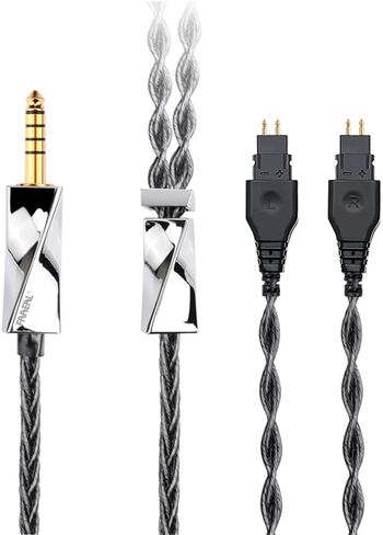 كابل بديل FAAEAL لسماعات Sennheiser HD650 HD660S HD600 HD6XX HD580 HD565 HD545 HD535، سلك سماعة رأس مطور 3.5 مم، 8 جدائل OCC وOFC خط سماعة أذن مطلي بالفضة 4.9 قدم (1.5 متر) (3.5 مم) in Kuwait