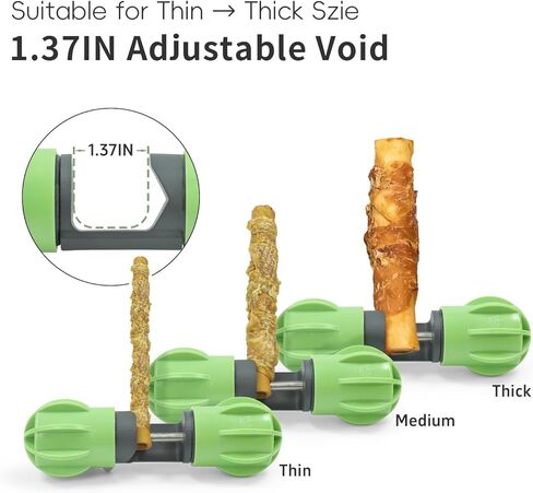 حامل مكافآت الكلاب من Bully Stick للكلاب، تمسك حتى آخر قضمة - ثابت بشكل آمن للمساعدة في منع الاختناق، جهاز أمان للكلاب - غطاء من السيليكون لحماية الأرضية وتقليل الضوضاء (أخضر) in Kuwait