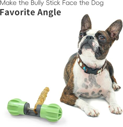 حامل مكافآت الكلاب من Bully Stick للكلاب، تمسك حتى آخر قضمة - ثابت بشكل آمن للمساعدة في منع الاختناق، جهاز أمان للكلاب - غطاء من السيليكون لحماية الأرضية وتقليل الضوضاء (أخضر) in Kuwait