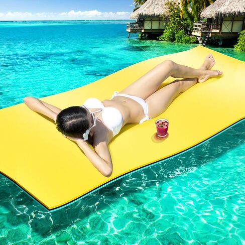 Lily Pad Floating Mat,7-8-9-10 x 6FT Floating Water Mat for The Lake and Boating, 3-Layer Tear-Resistant XPE Foam Floating Dock, Giant Floating Water Pad for Adults and Kids for Infinite Fun in Saudi Arabia