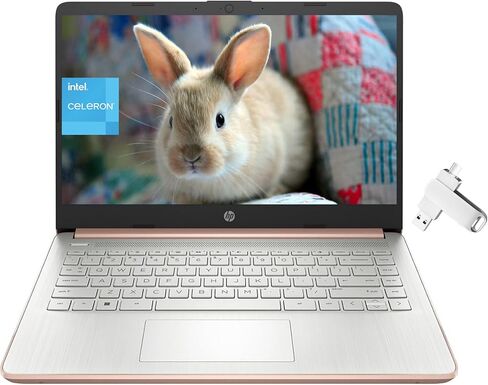 HP 14 Laptop 2024 Newest, 14" HD Display, Intel Celeron N4120, 8GB RAM, 192GB Storage(128GB eMMC+ 64GB SD Card), 1 Year Microsoft 365, WiFi, Windows 11 Home in S Mode, with 32GB USB Flash Drive in Saudi Arabia