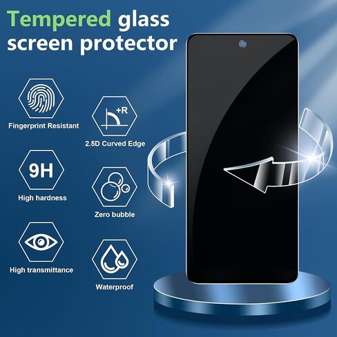 واقي شاشة للخصوصية قابل للطي لهاتف Google Pixel 9 Pro، زجاج مقسى مقاوم للخدش بصلابة 9H، صديق للحافظة، (عبوتان) in Kuwait
