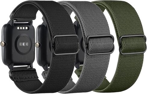 3 Pack Stretchy Nylon Watch Bands Compatible with Veryfitpro ID205L,19mm Loop Elastic Straps for Willful YAMAY SW020 SW021 SW023 SW025 ID205 ID205L ID205S ID205U, Fitpolo ID205L Women Men in Saudi Arabia