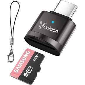 Type C Micro SD/TF Card Reader，High Speed USB C to SD Card Reader ，Portable OTG Card Reader with Anti-Loss Lanyard，Compatible with Laptops, MacBook, iPhones ， for Window, Mac OS X and Andriod