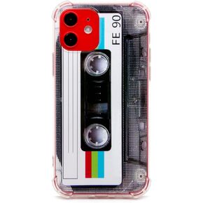 FAteamll Phone Case, Matte Finish Heavy Duty Soft Back Cover with Reinforced Corners TPU Soft Bumper Retro Cassette Tape Case Compatible with iPhone 12 (6.1 inch)