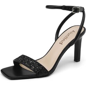 Womens Sandals Glitter Strappy High Heels Sandals Stiletto Heeled Sandals Ankle Strap Heels for Women Party Wedding Daily Wear Prom Sandals Shoes