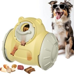 KADTC Treat Dispenser Toy for Medium/Small Chewer Breed Dogs Adjustable Food Dispensing Speed & Size of The Hole Puppy Puzzle Toy Slow Feeder Ball Doggy Interactive Game A