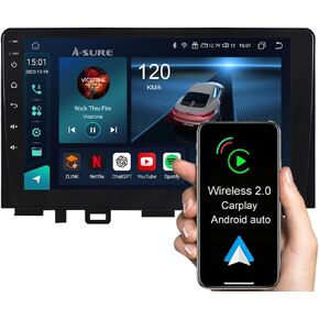 Asure Car Stereo Upgrade for Kia Rio YB/SC 2018-2023 Low-end Version Cars,9 inch 1280x800 Touchscreen 8core 4GB+64GB Car Radio,GPS Navigation Unit with Carplay Android Auto,Car Dash Multimedia Player