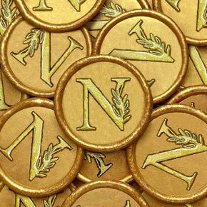 25Pcs Wax Seal Stickers Handmade Vintage Botanical Leaves Adhesive Letter Wax Stickers for Wedding Party Invitations, Envelope, Gift Wrap, Christmas(Initial N, Gold)