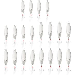 PATIKIL Fishing Spoons Fishing Lures Casting Spoon Treble Hook Jig Hard Metal Spinner Bait for Freshwater Saltwater