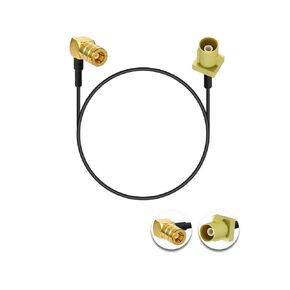 Fakra Curry Male Code K to SMB Female Right Angle Adapter Cable RG174 6in/15cm Compatible with Car Vehicle Radio Stereo Receiver Tuner