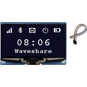 2.42inch OLED Display Module 128×64 Resolution, White Display Color Embedded SSD1309 Driver Chip, SPI / I2C Communication, Compatible with Raspberry Pi, forArduino, STM32, ESP32, Jetson Nano, etc.