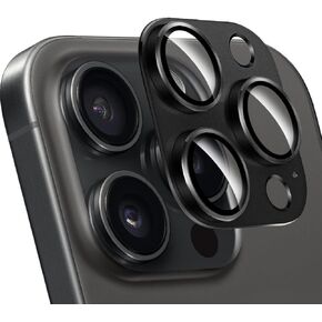 ZXZone for iPhone 16 Pro/iPhone 16 Pro Max Camera Lens Protector, Strong Adhesion Aluminum alloy & Sapphire Glass material [Drop Protection] 9H Tempered Glass Camera Cover screen Metal Ring Case Friendly Scratch Resistant Easy to Install (Black)