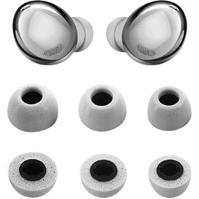 Foam Ear Tips Compatible with Galaxy Buds Pro Earbuds, 3 Pairs S/M/L Sizes Soft Memory Foam Replacement Ear Tips Earbud Tips Eartips Foam Compatible with Galaxy Buds Pro, Gray SML