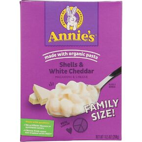 Annies Homegrown Organic Grass Fed Shells and White Cheddar Macaroni and Cheese, 6 Ounce (Pack of 12)