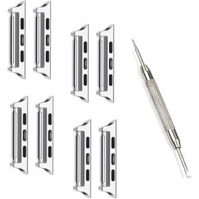 Spring Bar Watch strap connector Stainless Steel Adapter Replaceable Metal Connection with Replacement Tool Compatible with Apple Watch Band 38mm-49mm in Saudi Arabia