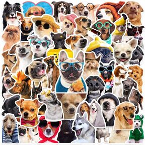 100 pcs/Set Cute Kawaii Funny & Dog Theme Mini Stickers,Vinyl Waterproof Stickers for Water Bottle, Laptop, Scarpbook, Skateboards, Christmas Halloween Birthday Party Favors Gift/Deco
