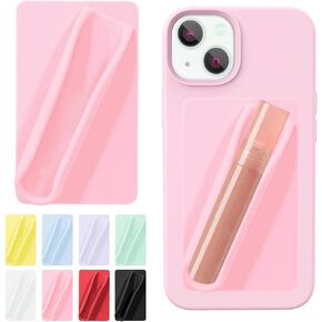 Silicone Diamond Lip Holder for Back of Cell Phone, Compatible with iPhone and Android Phones to Carry Lipstick Lip Glaze Around, with Self Adhesive Sticker for Phone Sleeve Back, White