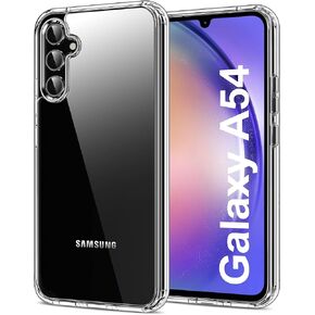 HOOMIL for Samsung Galaxy A54 5G Case Clear [Anti-Yellowing] Anti-Scratch Transparent Hard Back and Soft Silicone Edge [Military Grade Drop Protection] Shockproof Phone Cover - Crystal Clear