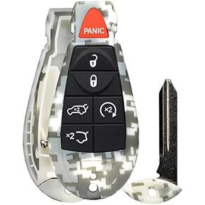 1x New Camouflage Entry 6 Buttons Remote Start Car Key Fob Fobik Shell / CASE Remote IYZC01C for Commander Grand Cherokee. - (No Electronics or Chip Inside)
