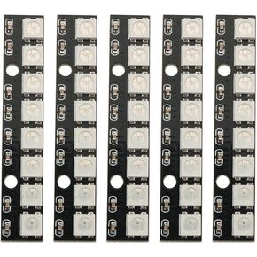 5PCS Black WS2812 5050 LED Light Stick WS2812B 5050 Full Color RGB LED Module Built-in Drivers for Arduino Raspberry Pi ESP32 Shopping Mall Home Decoration Lighting