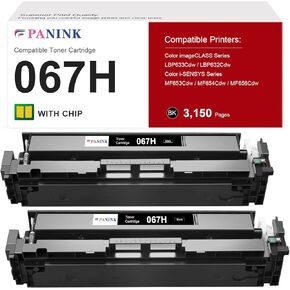 Compatible 067H Black Toner Cartridge Replacement for Canon 067 067H CRG-067H MF656Cdw Toner Cartridge Set for Canon imageCLASS LBP632Cdw LBP633Cdw MF653Cdw MF654Cdw MF656Cdw Printer(2 Black)