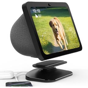 HomeMount Adjustable Charging Station for Echo Show 8 (3rd) with USB-C and USB Charging Port, Tilt Charging Stand with Strong Magnetic (for Phones & Echo Show 8 3rd - White)
