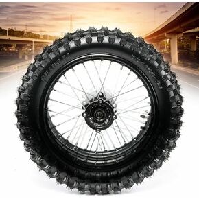 DOONARCES 16" Rear Tire Rim Dirt Pit Bike Rear Rim Wheel with Sprocket 90/100-16 Tire Rim Wheel with Bolt for Dirt Pit Bike 110cc 125cc 140cc 150cc TTR125 KX100 CRF100