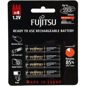 Fujitsu HR-4UTHCEX(4B) 4-Pack AAA High Capacity Ni-MH Pre-Charged Rechargeable Batteries (Made in Japan)