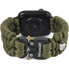 Paracord Band Compatible with Apple Watch Band 38mm 40mm 41mm 42mm 44mm 45mm for Men，Survival Military Tactical Paracord Weave Wristband Compatible for iWatch Series SE 7/6/5/4/3/2/1