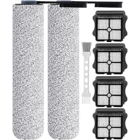 Floor ONE S5 Replacement HEPA Filter and Brush Roller for Tineco Floor ONE S5/Floor One S5 Pro Cordless Wet Dry Vacuum Cleaner, Replacement Parts Include 4 HEPA Filters,2 Brush Rollers