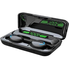 TWS Wireless F9-5 Earphone Bluetooth 5.1 Earphones HiFi Stereo Headset Noise-Cancelling Touch Control Mini Earbuds Headphones Built-in HD Mic with Charging Case, Black