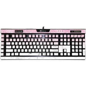 MightySkins Glossy Glitter Skin Compatible with Corsair K95 RGB Platinum XT - Marble Glitz | Protective, Durable High-Gloss Glitter Finish | Easy to Apply, Remove, and Change Styles | Made in The USA