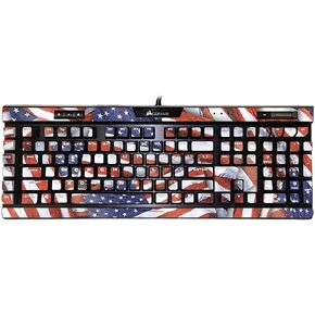 MightySkins Glossy Glitter Skin Compatible with Corsair K95 RGB Platinum XT - Vintage Flag | Protective, Durable High-Gloss Glitter Finish | Easy to Apply, Remove, and Change Styles | Made in The USA